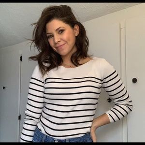 GAP Cream & black stripe sweater